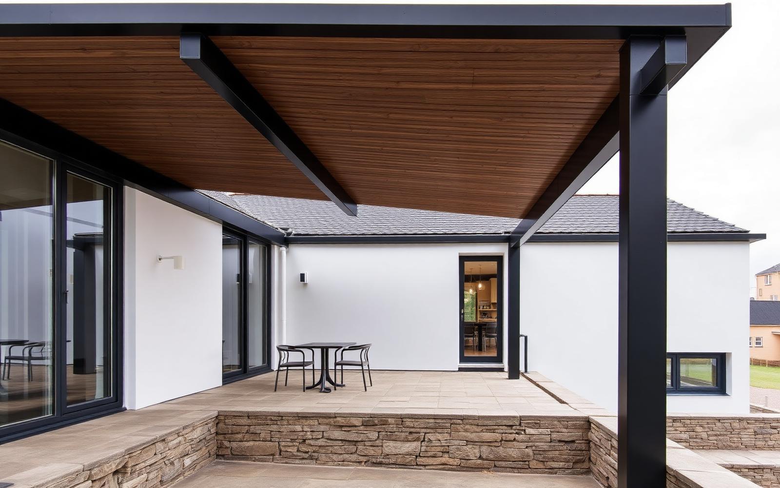 Flex commercial terrace structure for a restaurant.