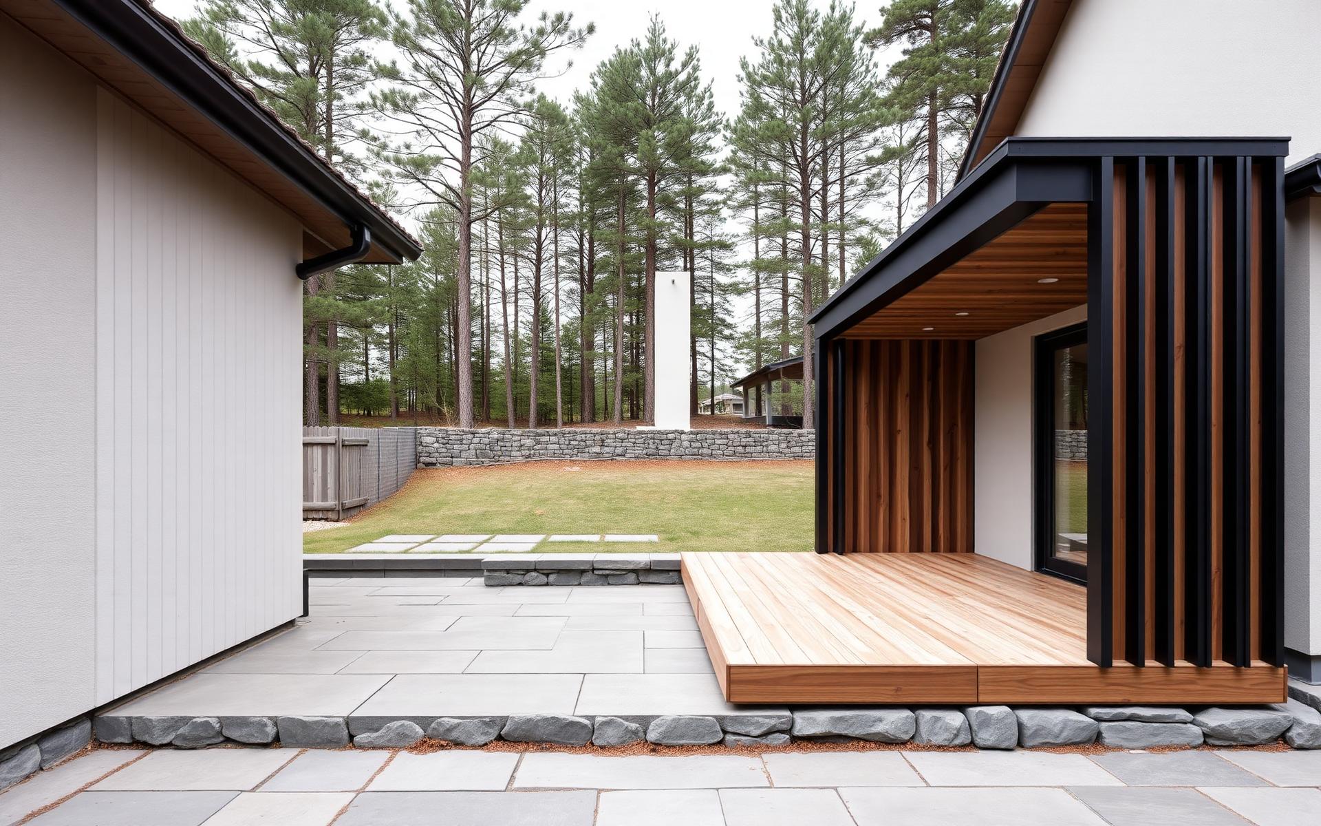 Forma L-shape configuration in a private courtyard.