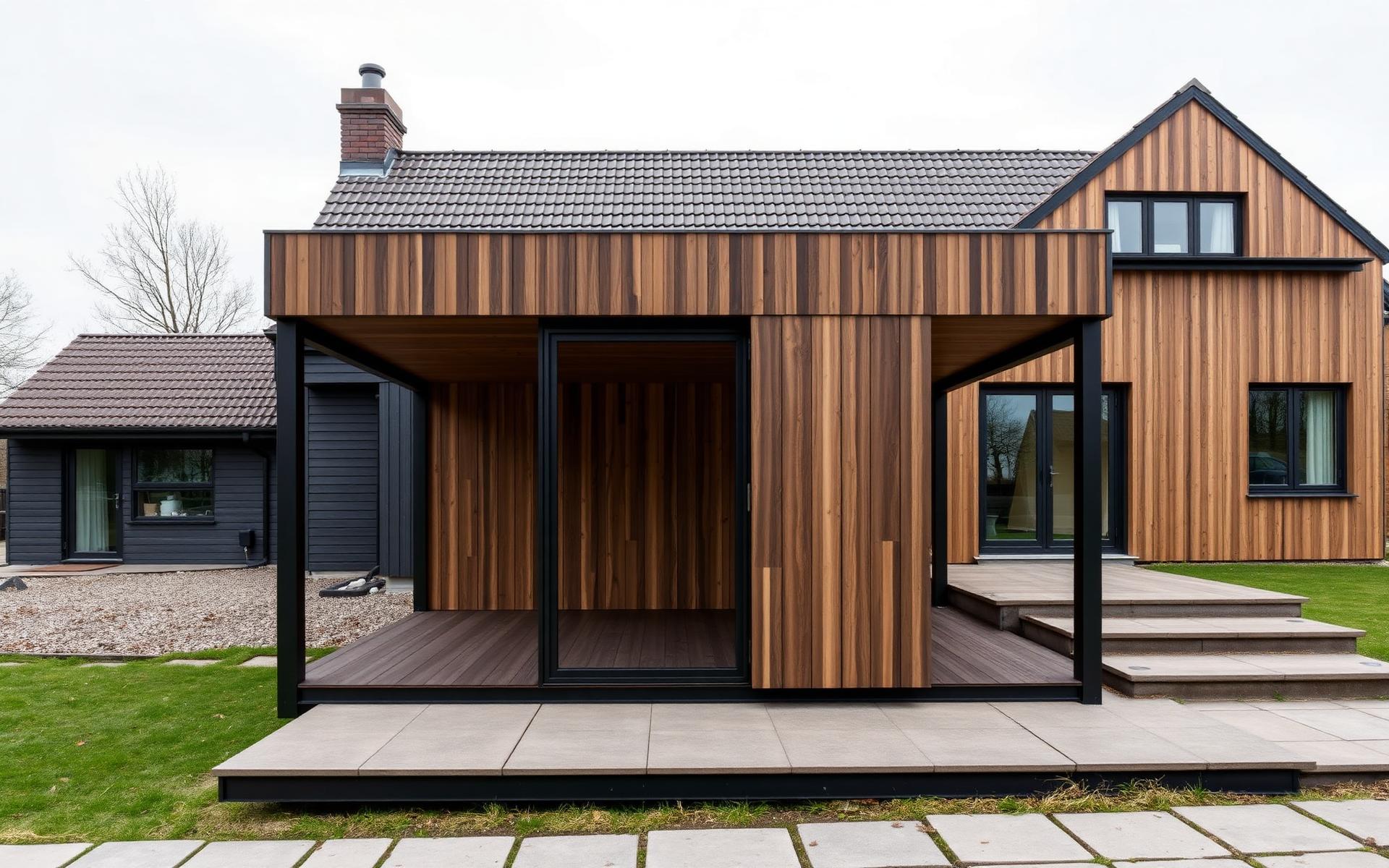 Forma linear configuration attached to a modern house.