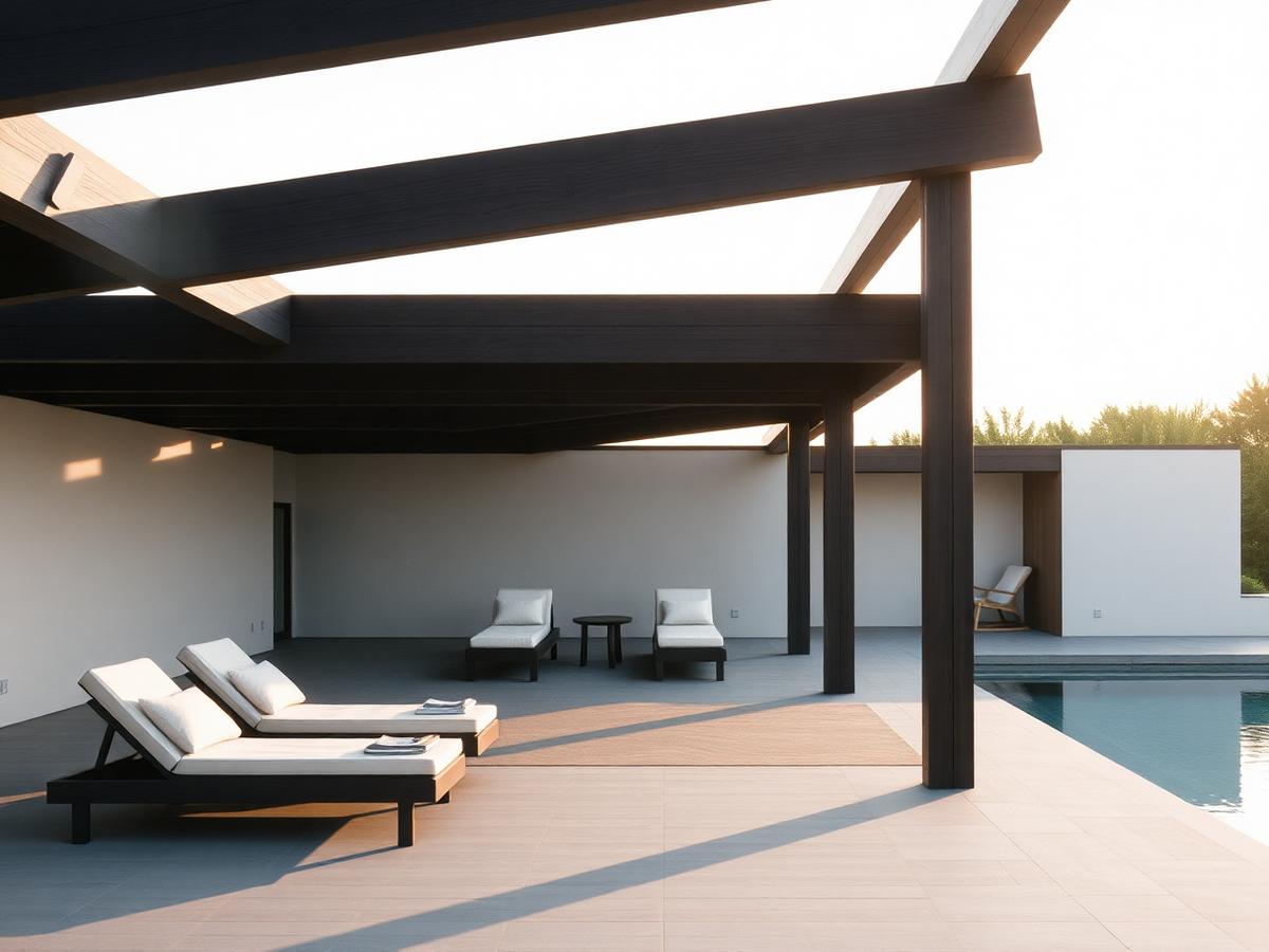 Fjordly Compact next to a poolside area.